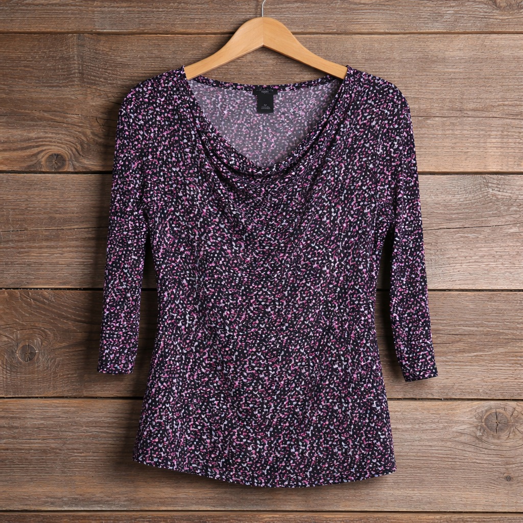 Ann Taylor Floral Print Medium Petite Polyester Print Blouse